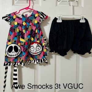 Awe Smocks 3t short set jack & sally